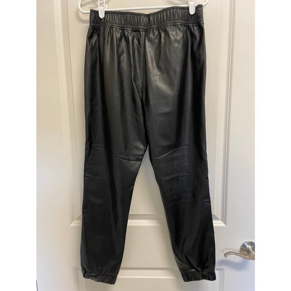 BB Dakota Faux Leather Vegan Black Joggers - Medium - Picture 5 of 5